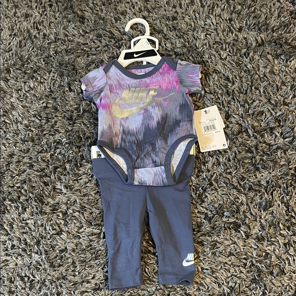 Nike Infant Bodysuit - Purple and Gray